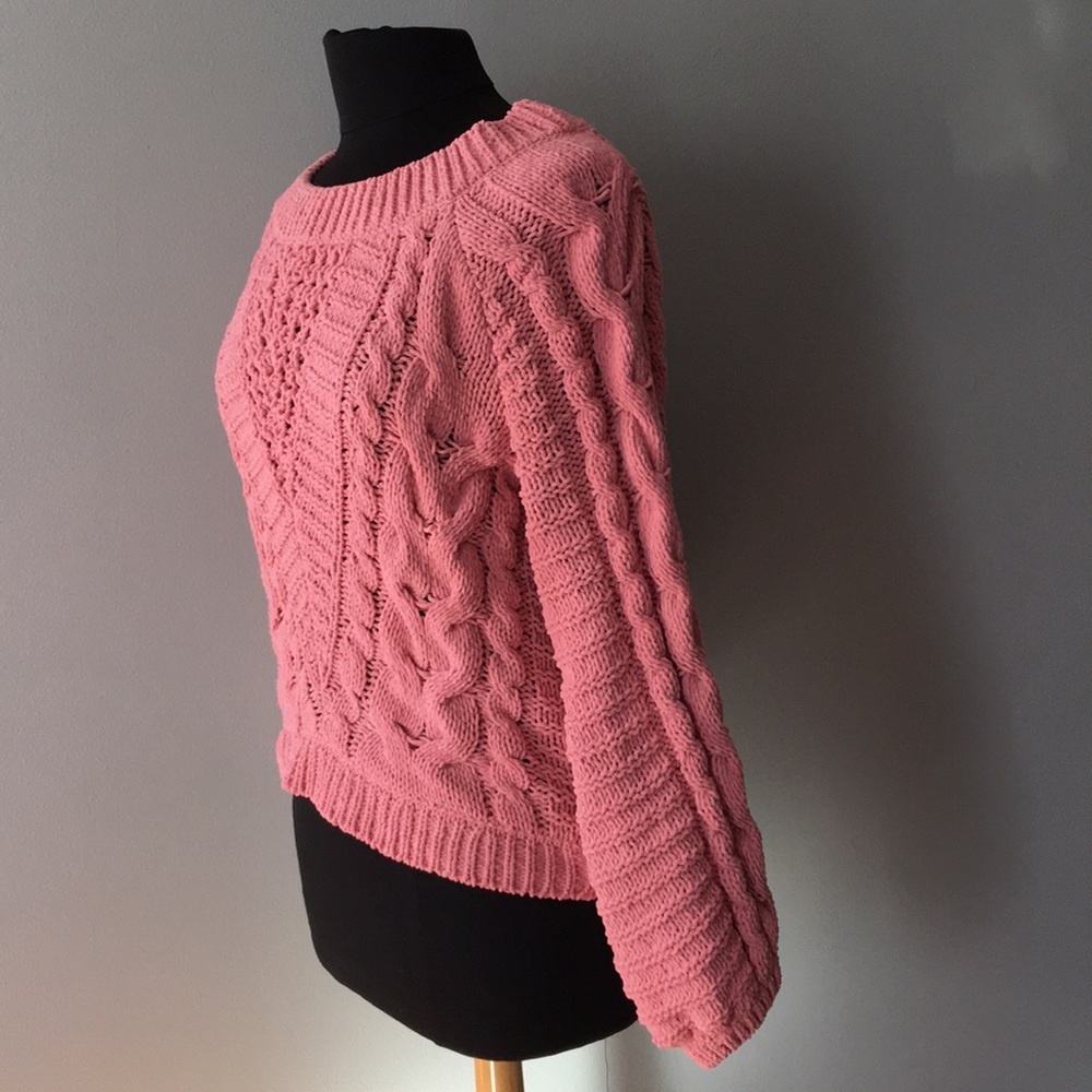 New Express Cable Knit Chenille Boat Neck Sweater - Picture 5 of 6
